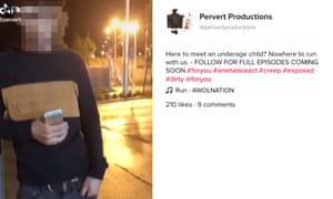 Screenshot of TikTok account that claims it confronts alleged paedophiles.