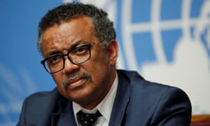 The director-general of the WHO, Dr Tedros Adhanom Ghebreyesus.