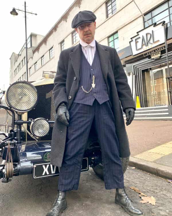 Shane MIlligan dressed up as Arthur Shelby from Peaky Blinders.