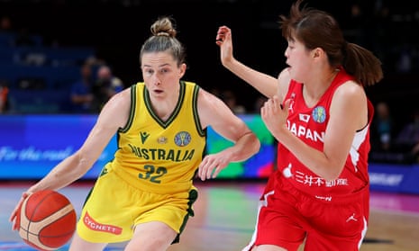 Australia’s Samantha Whitcomb in action during the 71-54 defeat of Japan on Tuesday night.