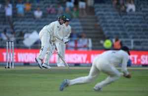Anrich Nortje is caught by Joe Denly.