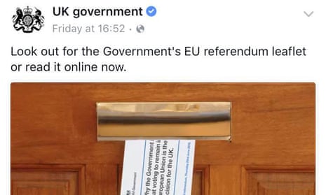 UK government Facebook post about EU referendum