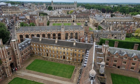An aerial view of Cambridge University buildings.