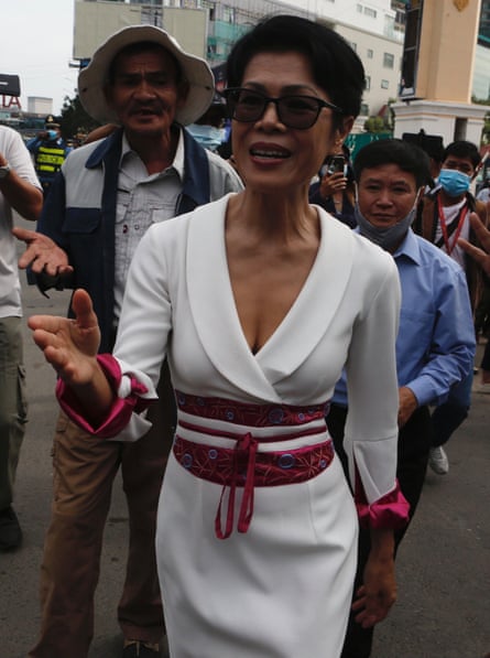 Cambodian-American human-rights activist and lawyer Theary Seng arrives at the Court in Phnom Penh, Cambodia.