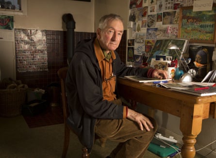 Raymond Briggs at his desk in Sussex in 2015
