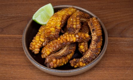 ‘Almost toffee-like’: corn cob slices.