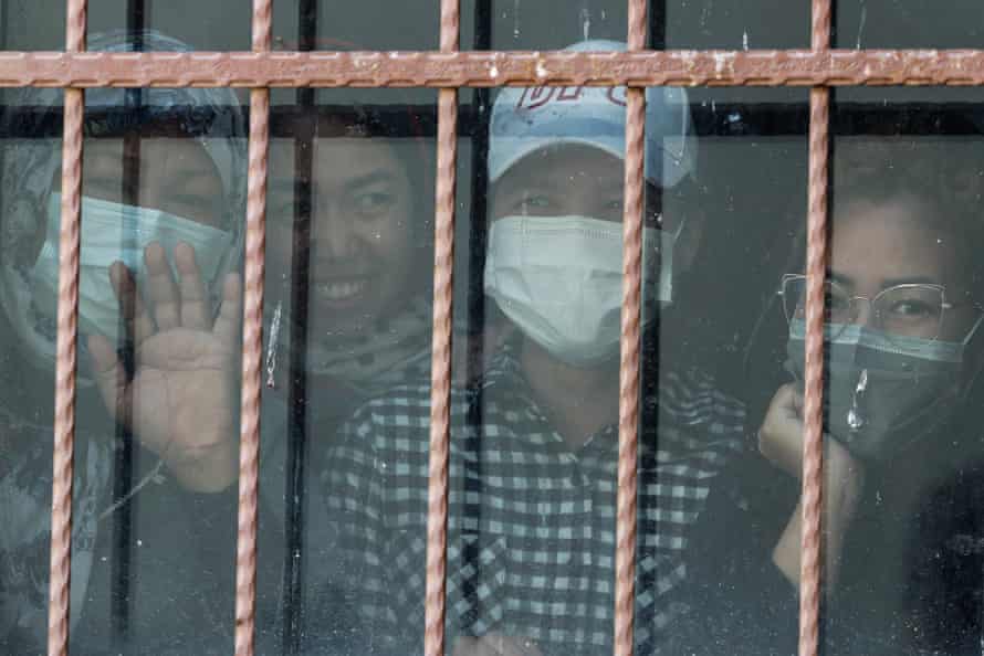 A family of immigrants captured by the Turkish security forces