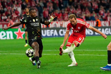Harry Kane smashes in a late goal for Bayern Munich