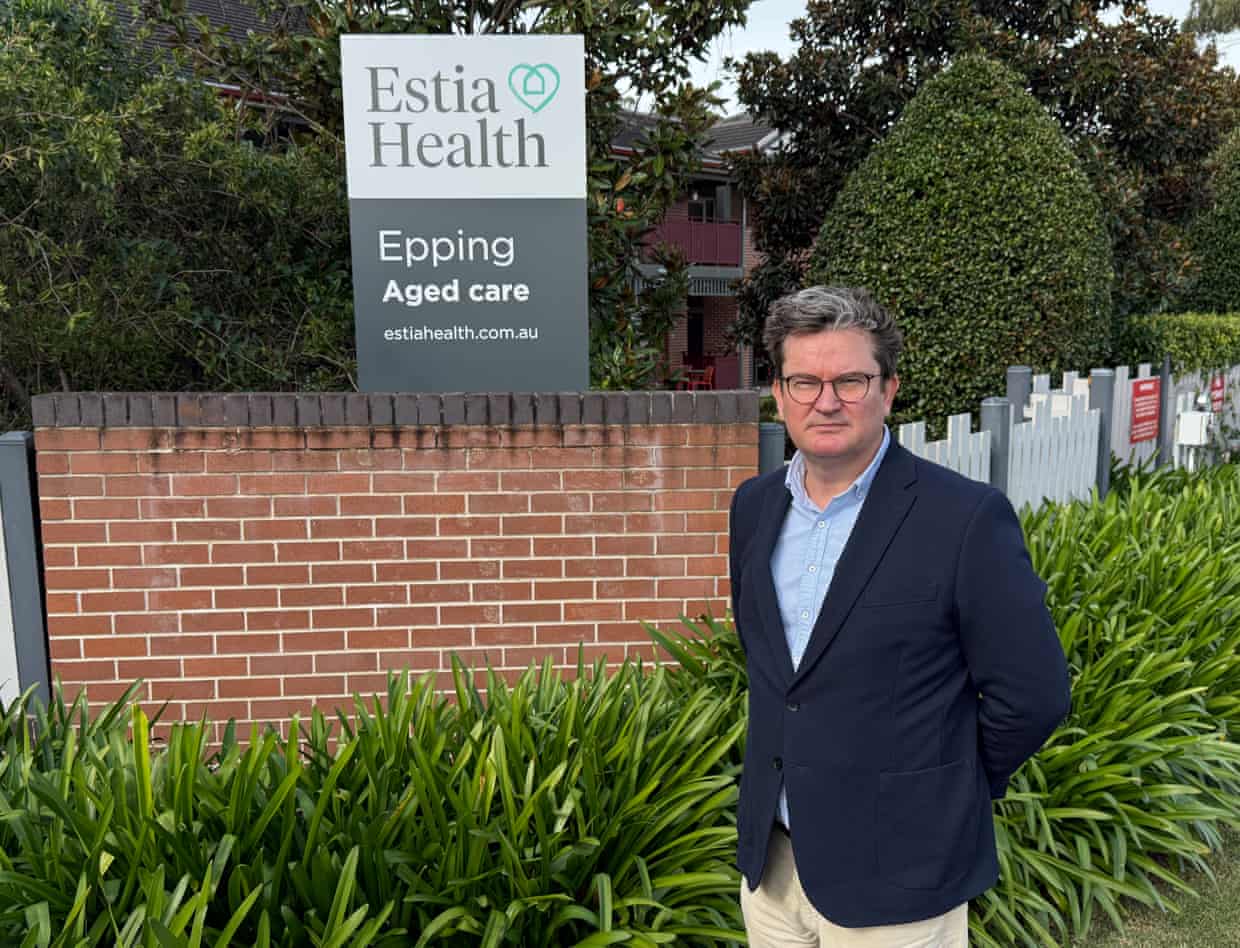 Jeff Gilling outside the Estia Health aged care facility in Epping