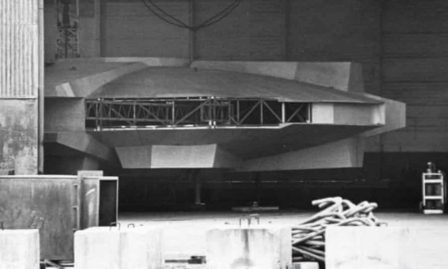 set for Millennium Falcon used in star wars, the empire strikes back under construction at Pembroke Dock