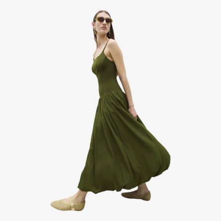 M&S Square Neck Bubble Hem Midaxi Skater Dress