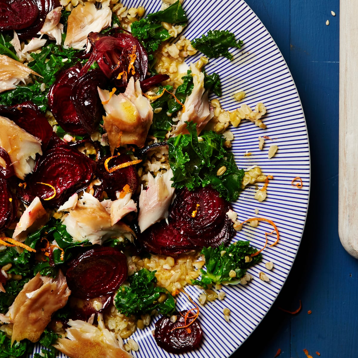 mackerel beetroot and kale salad