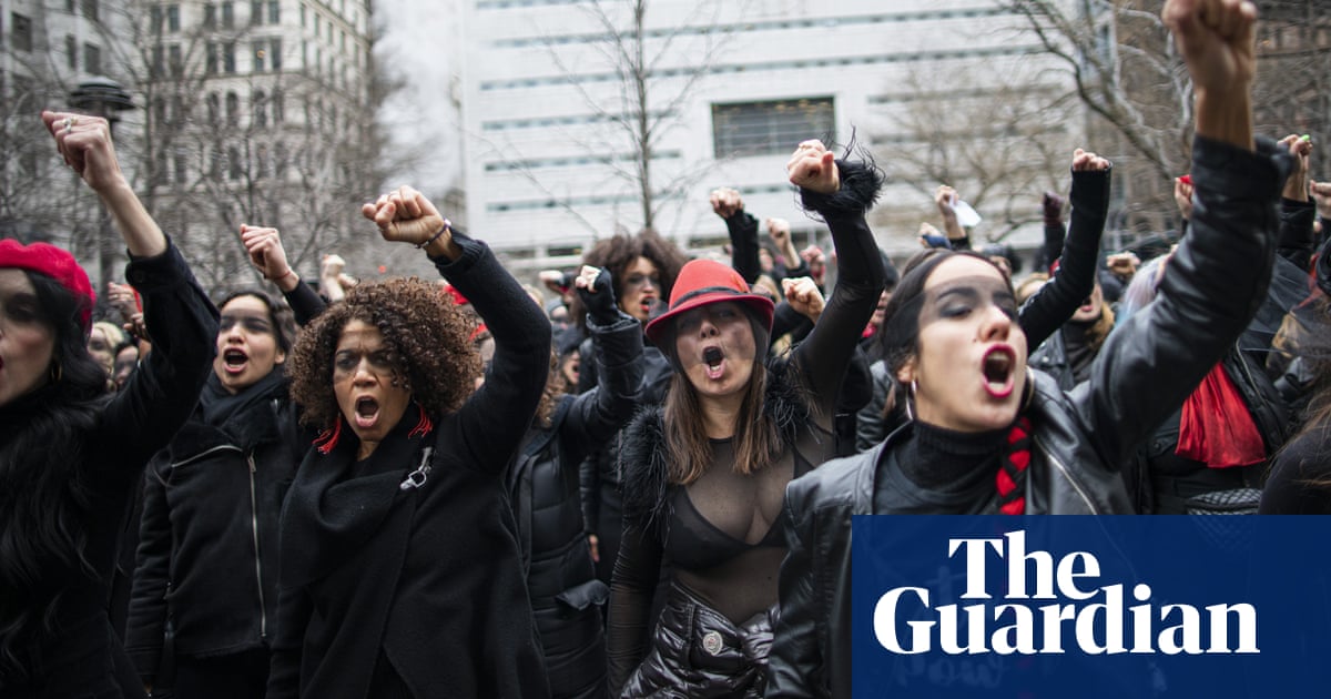 More than 100 women protest Trump and Weinstein with anti-rape anthem