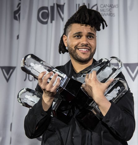 Musician the Weeknd at the Juno Awards in April  2016 in Calgary, Canada