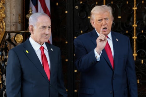 Donald Trump and Benjamin Netanyahu at Mar-a-Lago.