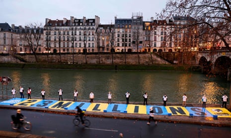 Environmental activists protest in Paris