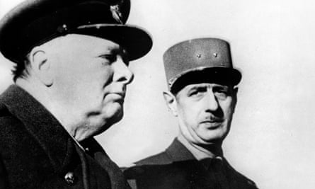 Churchill and De Gaulle in Marrakech, Morocco, in January 1944