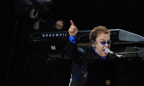  Elton John on stage in Kyiv in 2007. 