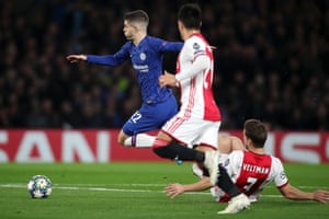 Christian Pulisic goes down under the challenge by Joel Veltman.