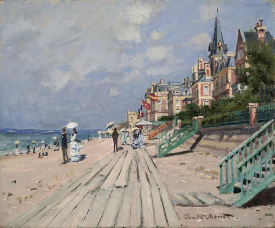 More familiar territory … The Beach at Trouville, 1870.