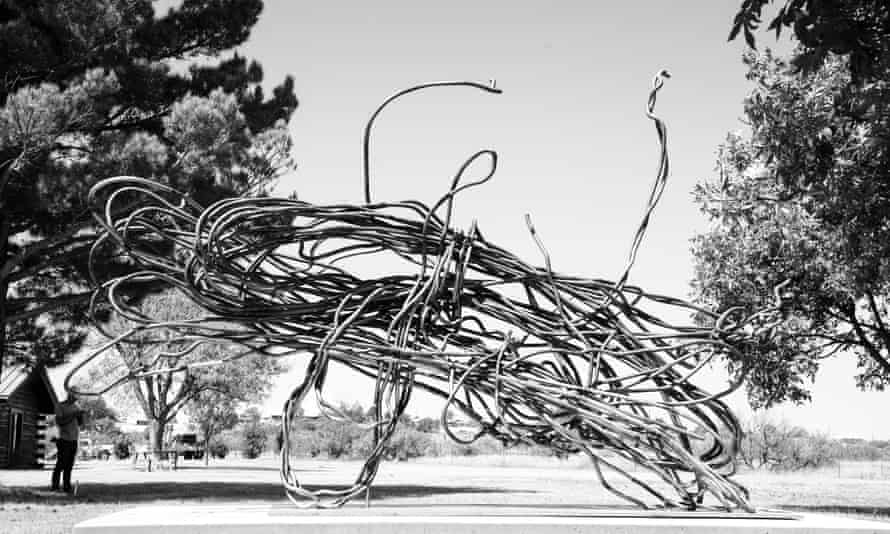 ‘I don’t make masterpieces’ … a giant wire work from 2017.