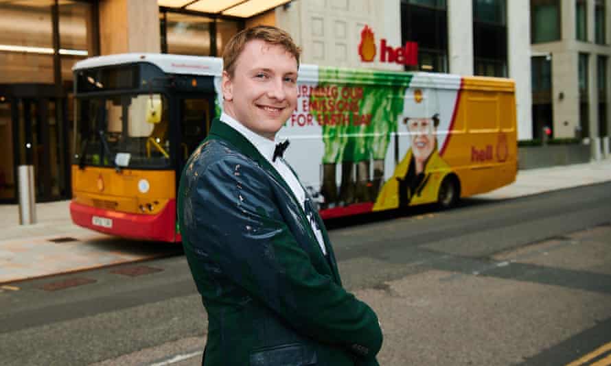 Joe Lycett outside Shell’s Headquarters for his recent Channel 4 documentary on greenwashing.