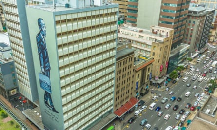 A mural of lawyer Anton Lembede on the side of Urban Lime’s Durban Club Chambers.