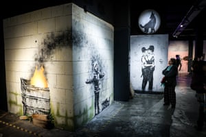 A reproduction of Banksy’s graffiti art