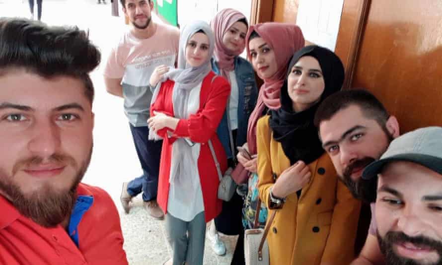 Some of the students at Mosul University who have been working on the project