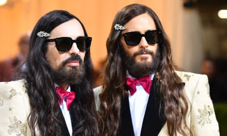 Alessandro Michele (left) and the actor Jared Leto in matching outfits at the 2022 Met Gala.