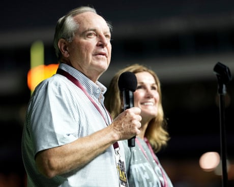a man speaks into a microphone