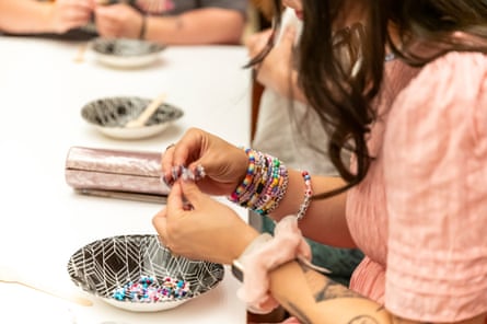 A friendship bracelet-making session at the Fanposium held at Melbourne’s Capitol theatre