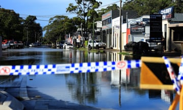 A flooded road in Sydney’s North Narrabeen in April.