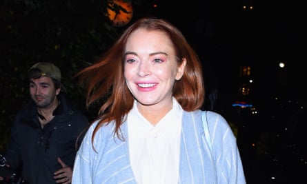 Lindsay Lohan seen out and about in Manhattan in 2019 in New York City.