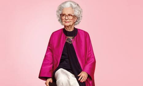 Bo Gilbert, Harvey Nichols’ 100 year-old model in an ad for Vogue. 