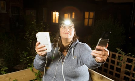 ‘They are so cryptic’: Kate Jones at home with her bat- detecting equipment.