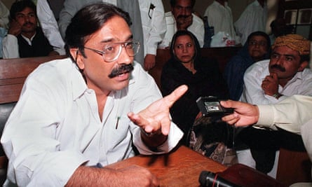 Asif Ali Zardari talks to reporters