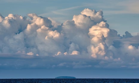 Flat Holm island in the Bristol Channel, seen from Watchet, Somerset.