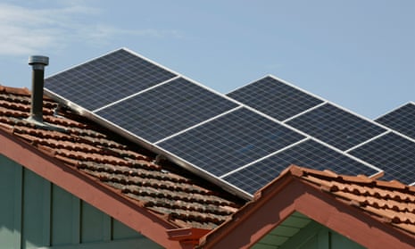 Solar panels on rooftops are seen in Melbourne, Monday, Jan. 5, 2009. (AAP Image/Raoul Wegat) NO ARCHIVING