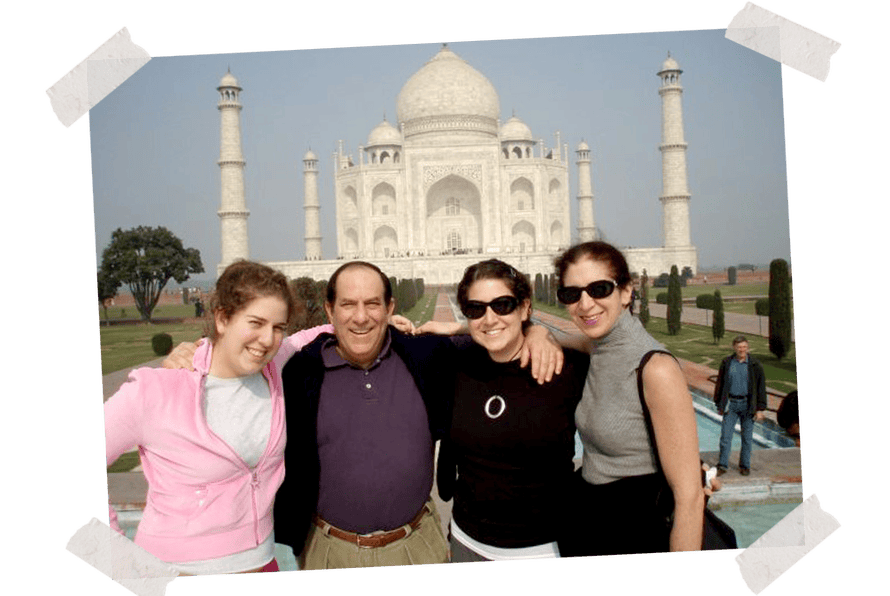 Mom, Dad, Natalie and me after Josh’s death, at the Taj Mahal, Agra, India, 2005.