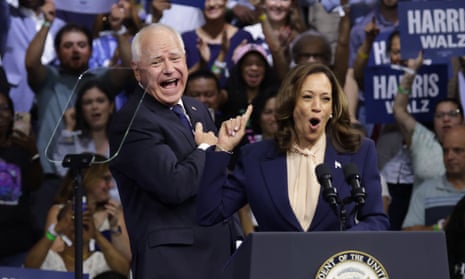 Tim Walz heads to Philadelphia to join Kamala Harris for first campaign rally as her running mate – live Harris and Walz in Philadelphia.