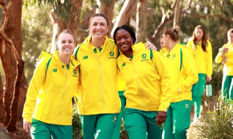 Paige Hadley, Sarah Klau and Sunday Aryang at a farewell event for the Diamonds in Melbourne.