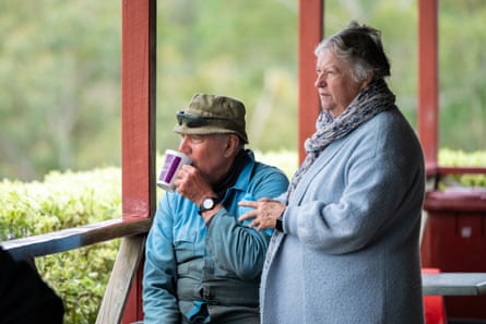 Ian and Trish Tinetti watch Newstead take on Hepburn from the verandah at Cricket Willow