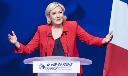 Marine Le Pen of the Front National speaks during a campaign meeting in Paris