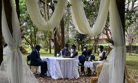 A wedding ceremony in Nairobi, attended by few relatives, and lasting fifteen for minutes only.