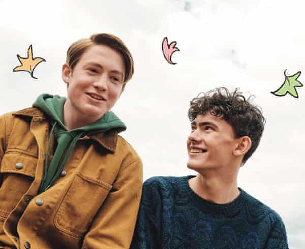 Kit Connor with Joe Locke in Heartstopper.