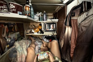 Coffin cubicles, cage homes, in Hong Kong