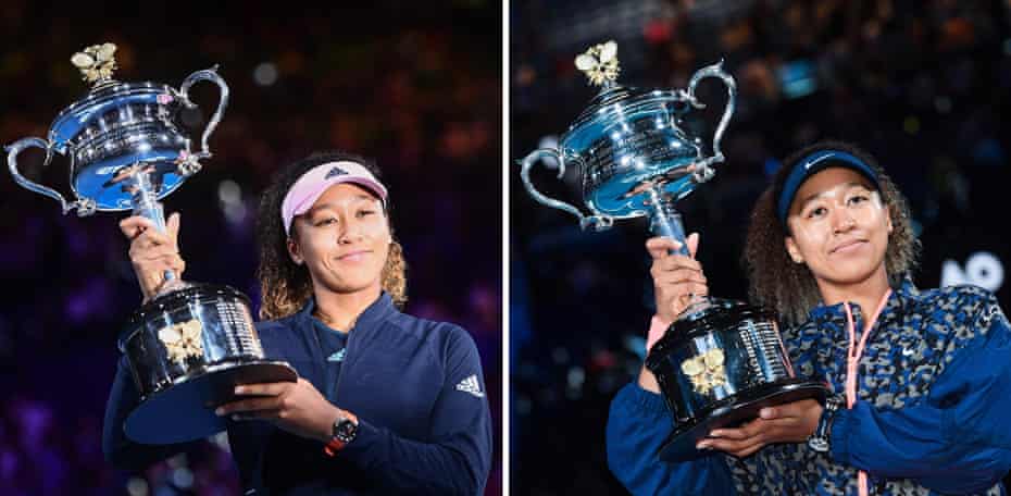 Osaka after her 2019 and 2021 triumphs in Melbourne.