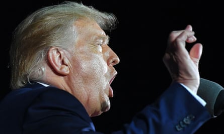 Donald Trump addresses a rally in Freeland, Michigan on Thursday.