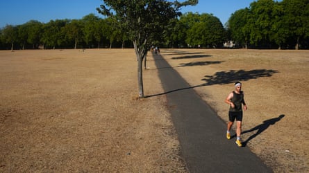 A man jogging in Victoria Park
